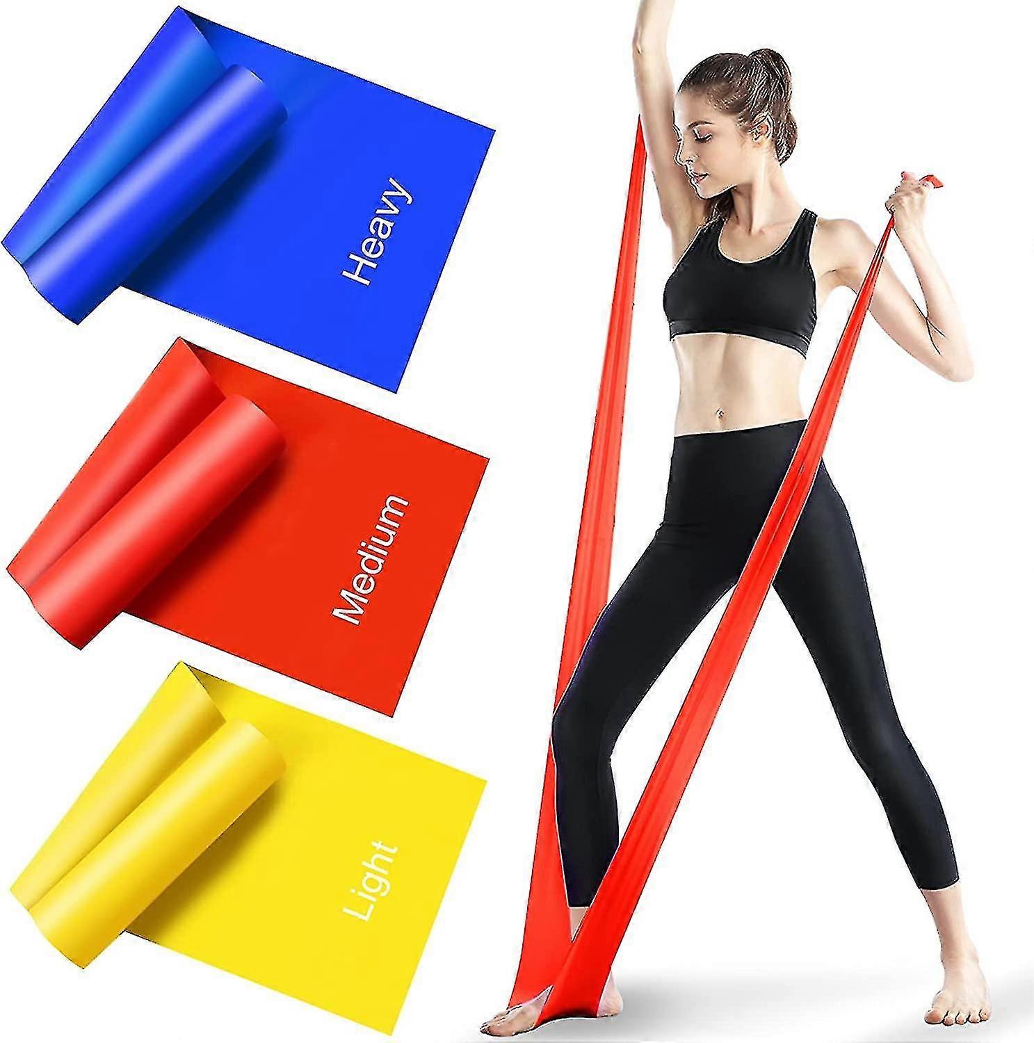 [Set Of 3] Skin-Friendly Exercise Bands With 3 Resistance Levels,Workout