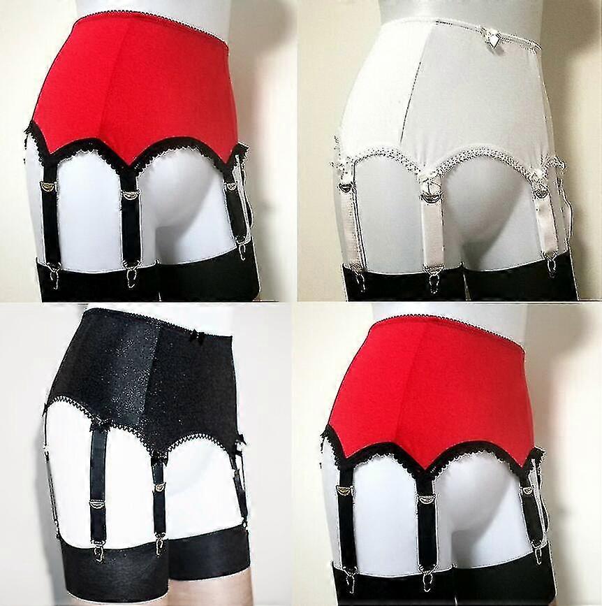 Women Sexy Garter Belt High Waist Elastic Nylon Suspender 6 Metal Buckles  Strap | Fruugo UK