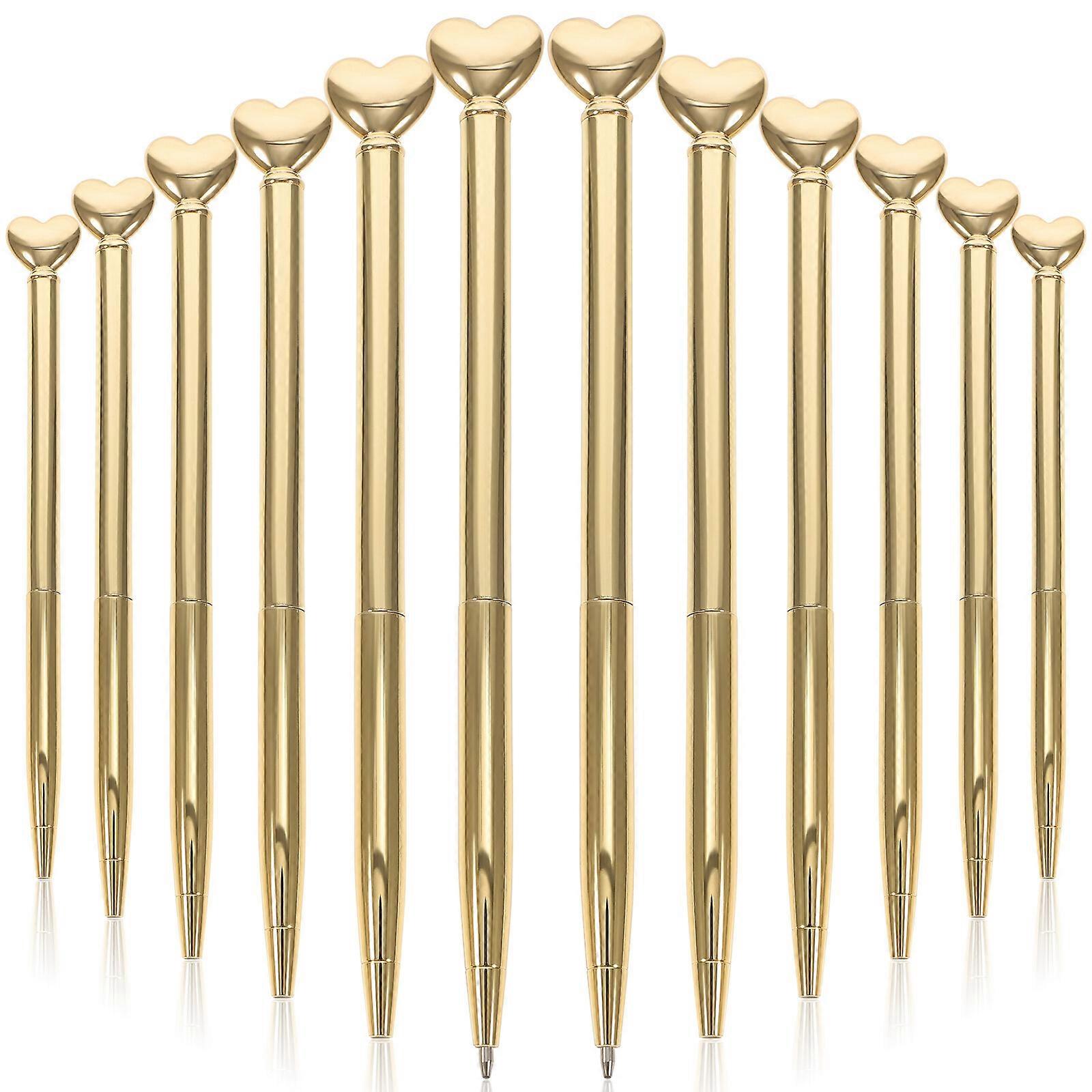 12Pcs Multi-function Writing Pens Heart-shape Ballpoint Pens Business Pens Office Accessory