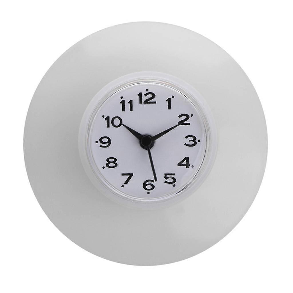 Silicone Bathroom Kitchen Shower Suction Wall Clock Water-Resistant Timer Glass