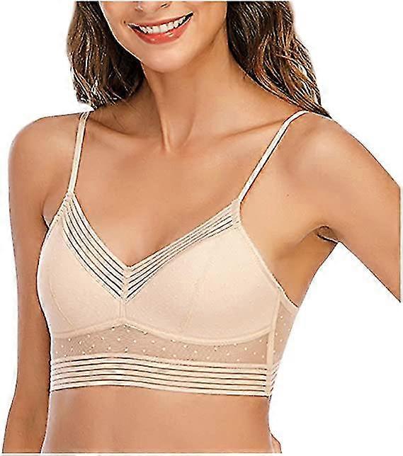 Low Back Wireless Lifting Lace Bra, U Shaped Bra Push Up Backless Bra Deep V Invisible Low Back Bra