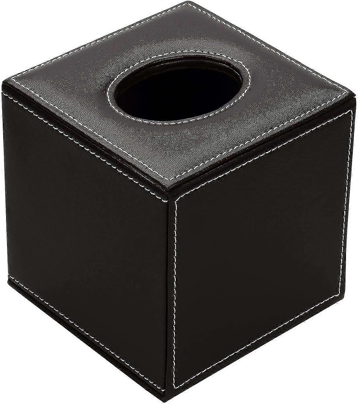 Pu Leather Tissue Box, Square Tissue Dispenser, Brown