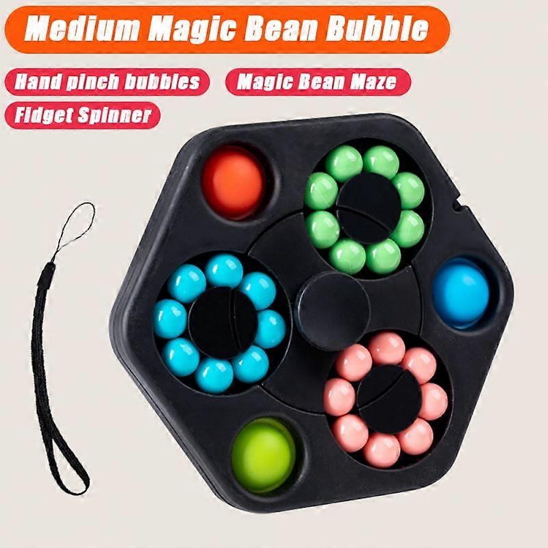 Fidget Toys For Adult Kid Rotating Magical Beans Fingertip Toy Push Bubbles Toy Sensory