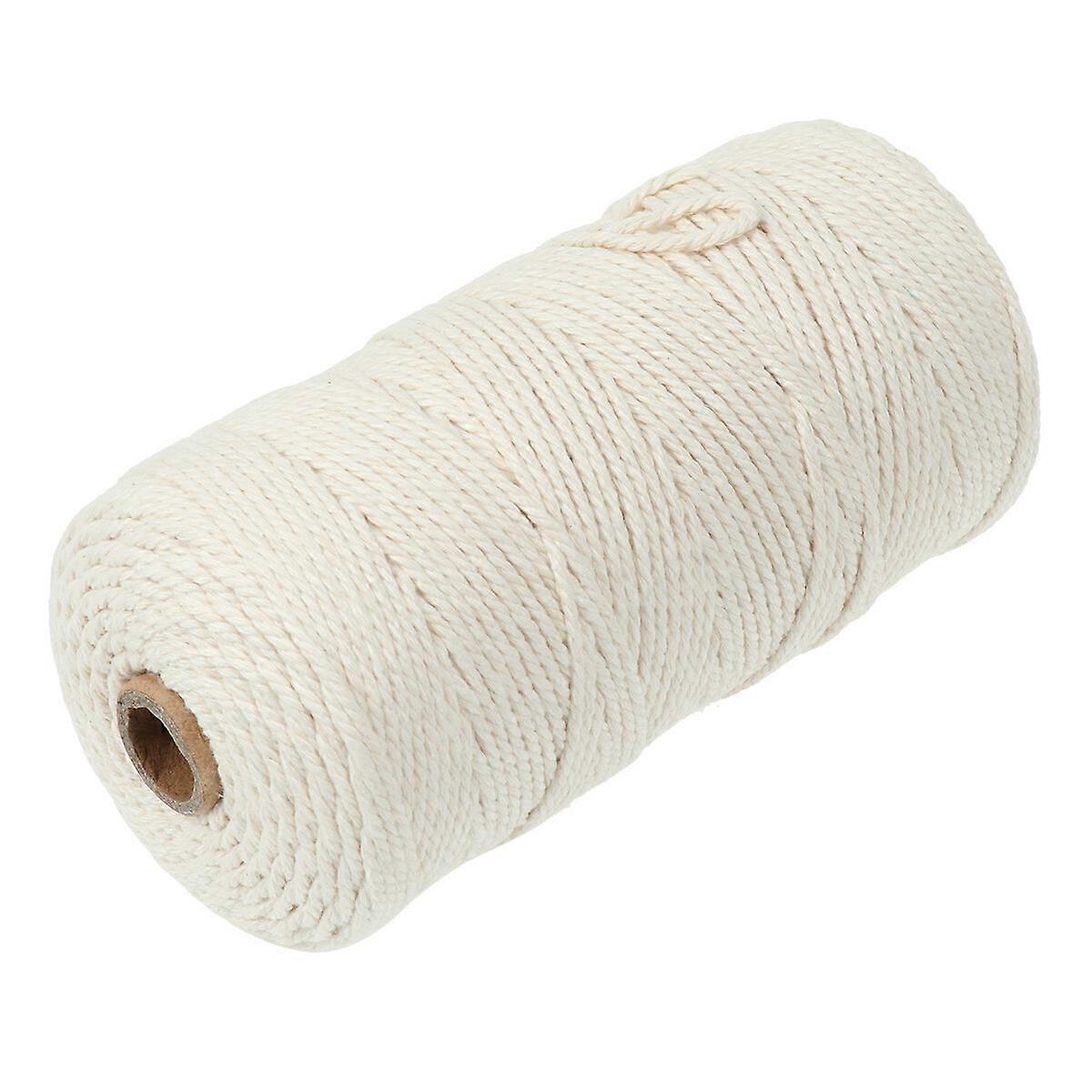 200M 3MM Natural Cotton Twine Rope Multifunction String Cord for Arts DIY Crafts (Raw White)