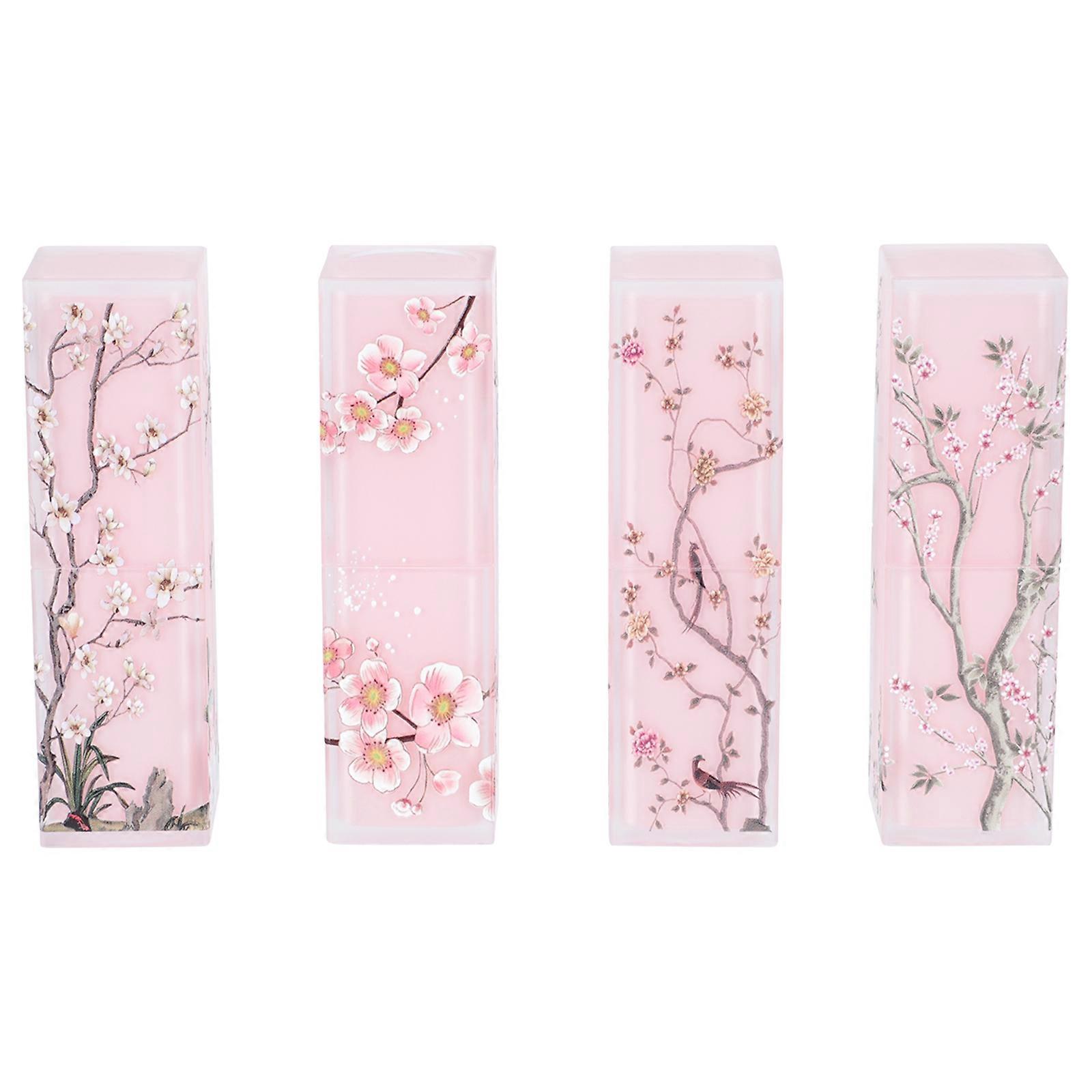 4pcs Chinese Style Lipstick Tubes Elegant Empty Lipstick Storage Containers