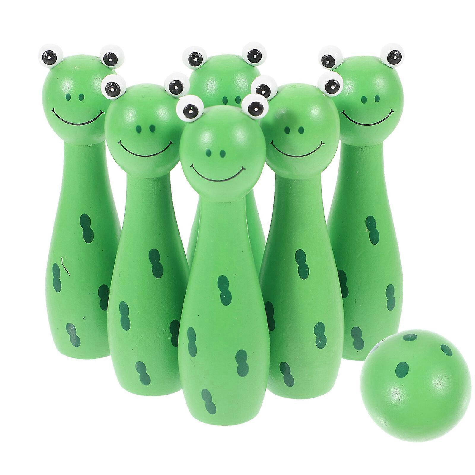 1 Set of Kids Bowling Sports Kit Colored Frog Bowling Kit Interactive Bowling Set Toddlers Bowling Kit
