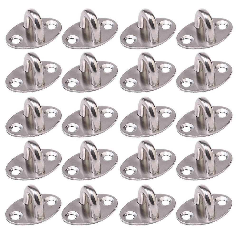 20pcs Stainless Steel Hook Thickened Load-bearing Fixed Pull Ring Storage Hook