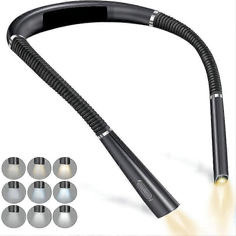 Usb Charging Book Light Three-color Folding Double Head Hanging Neck Reading Light