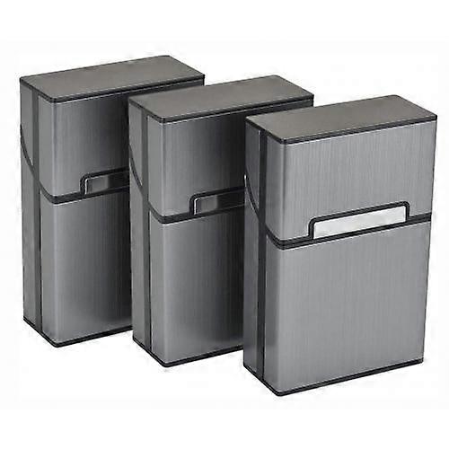 Set of 3 Aluminium Cigarette Case Magnetic Lid