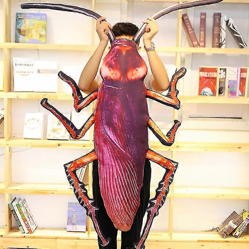 1pc 55/75/95cm Simulation Cafard Peluche Oreiller Rembourré Insecte Créatif Jouet Pour Enfants Drôle Poupée Douce Étrange Cadeau d’Anniversaire Jouets