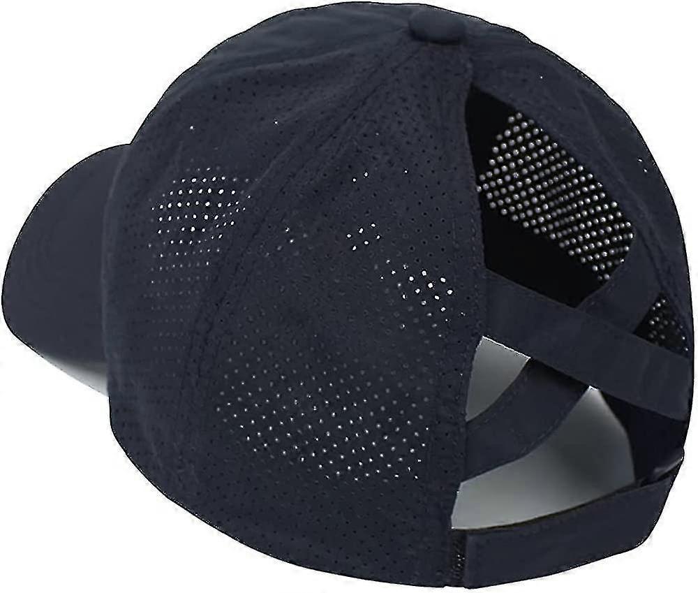 Womens Criss Cross Ponytail Baseball Cap Adjustable High Messy Bun Ponycap Quick Drying Mesh Trucker Hat