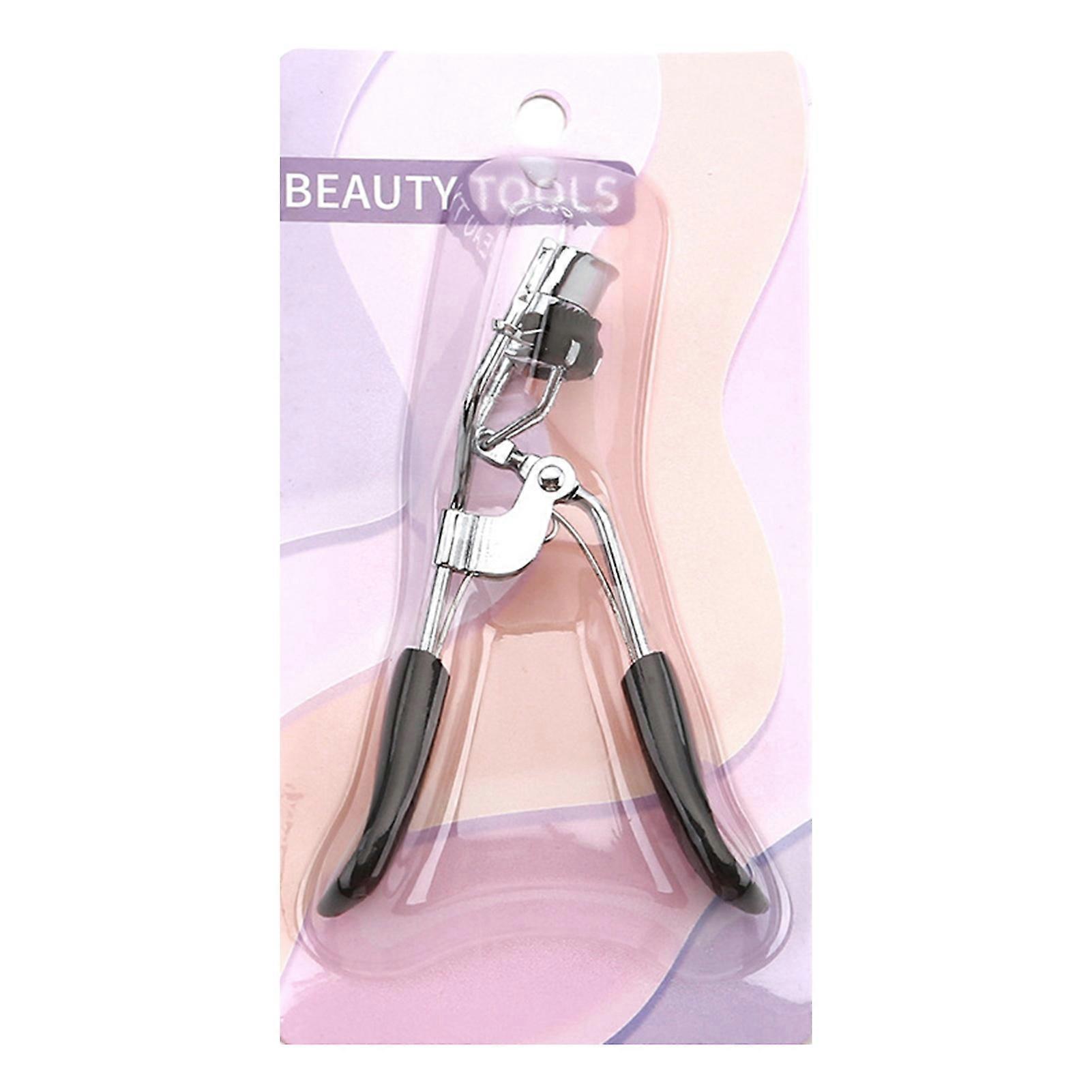 Eyelash Curler Long-lasting Effect with Brush Heart Decor Ergonomic Handle Wide Angle Elastic Spring Automatic Bounce Portable Stainless Waterproof La