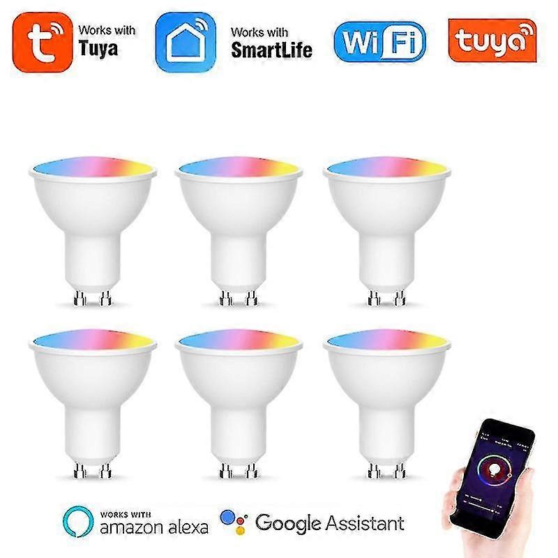 WJTG nuovissimo Gu10 Wifi RGB + Cw 4w Lampadina Per Tuya Smart Life App Wireless ControlJ