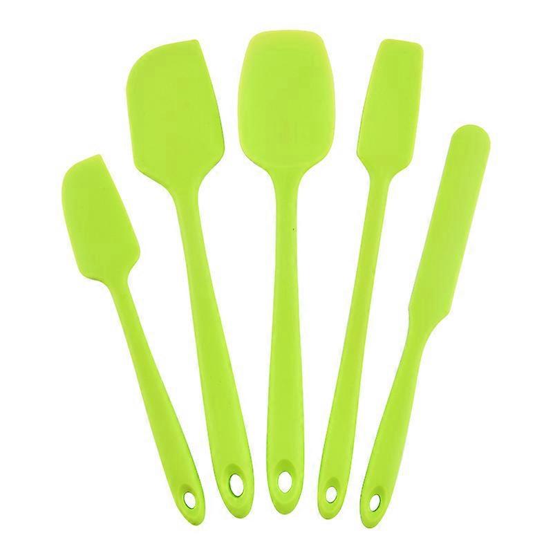 Kitchenware Baking Tools Cream Silicone Kitchenware Set of 9 Kitchen Utensils Cake Scraper Blade5piece setgreen