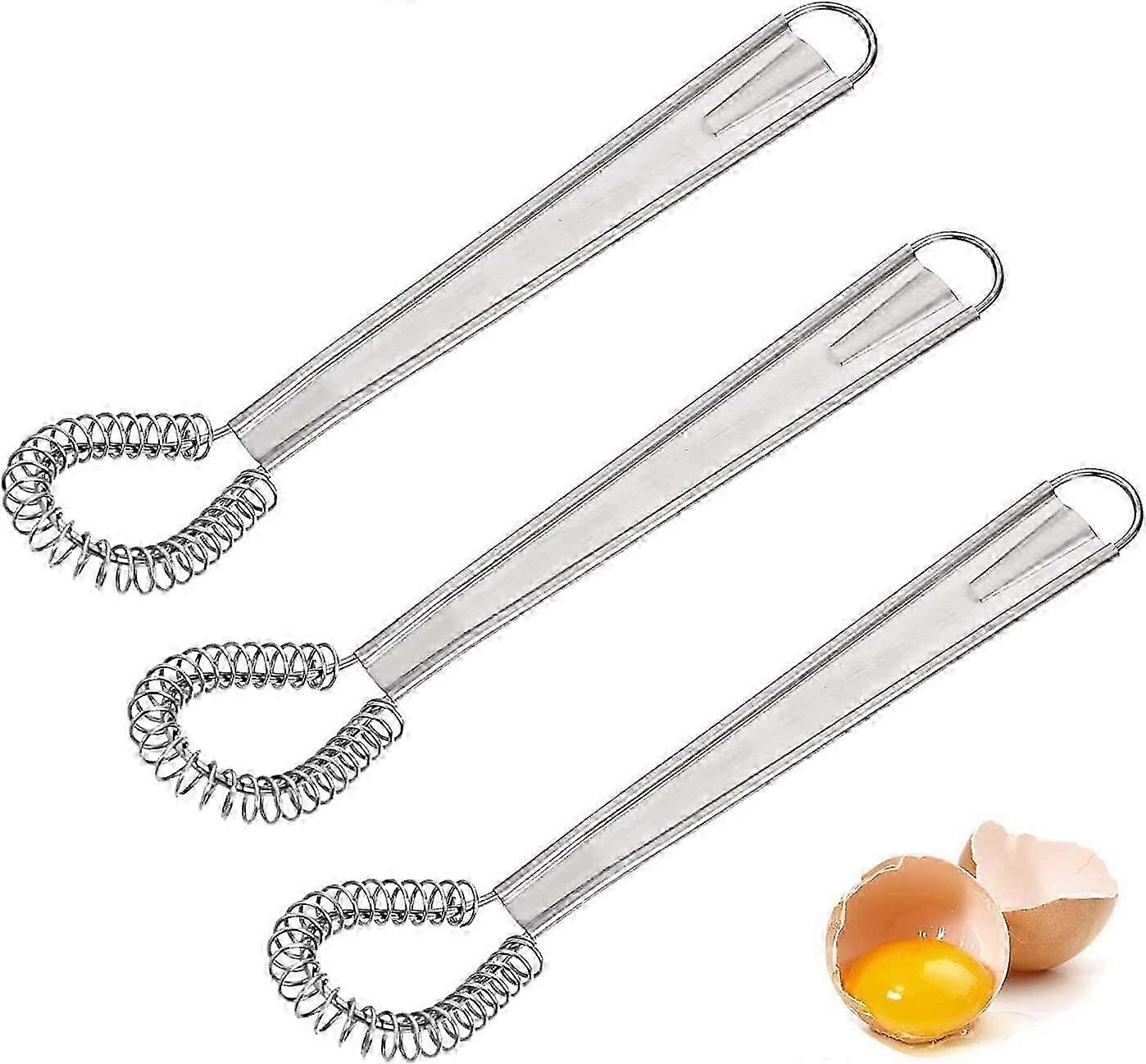 Stainless Steel Spiral Spring Pastry Whisk, Kitchen, 3-Pack
