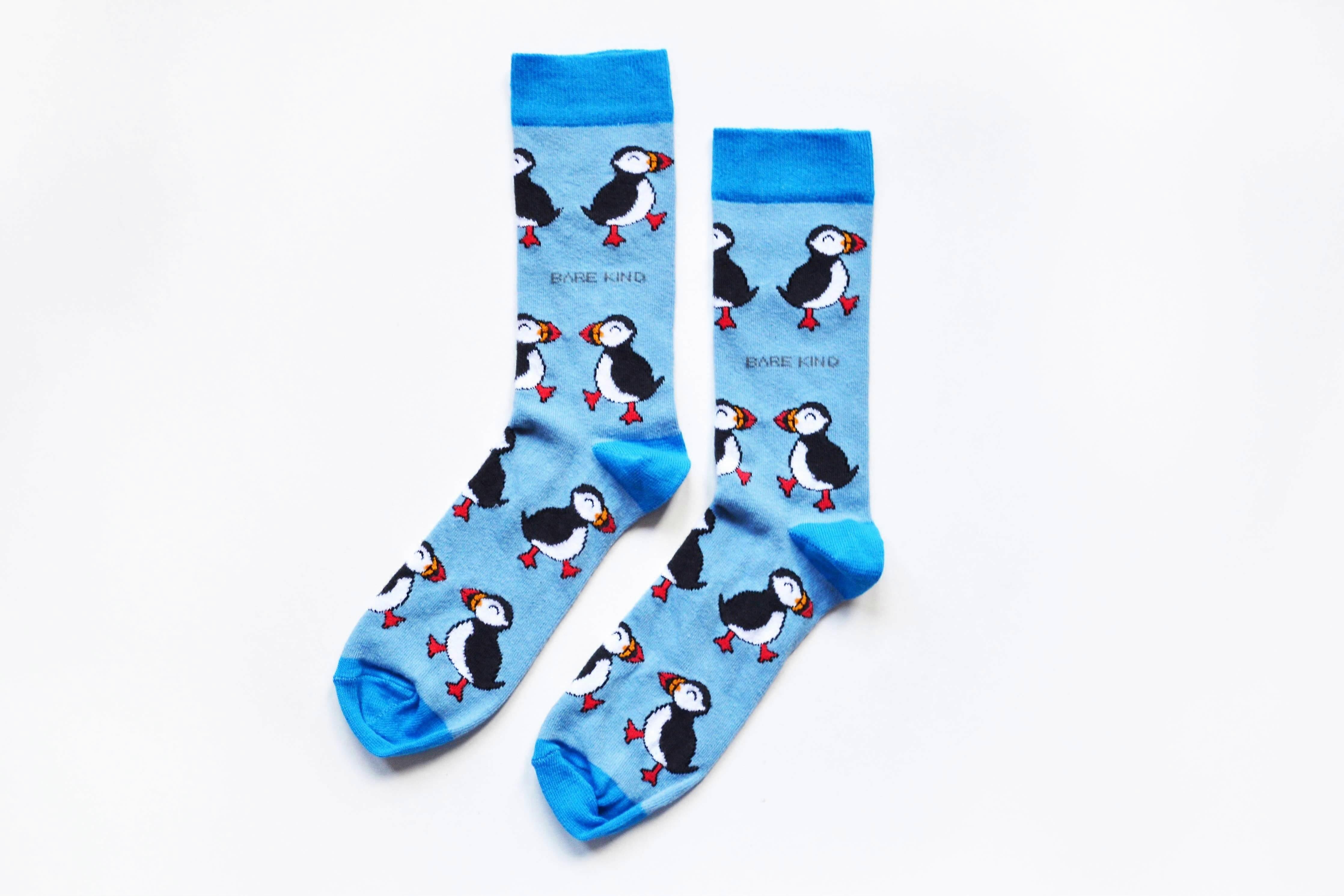 Bare Kind - Save The Puffins Bambussocken - Hellblau