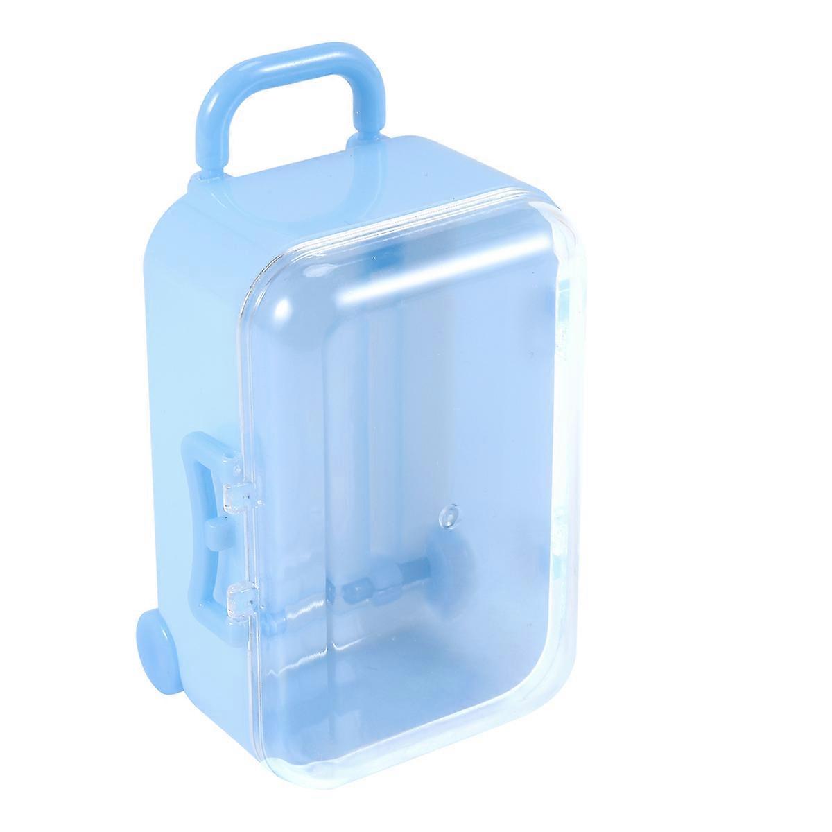 Blue mini roller travel suitcase candy box personality wedding candy box luggage trolley case candy