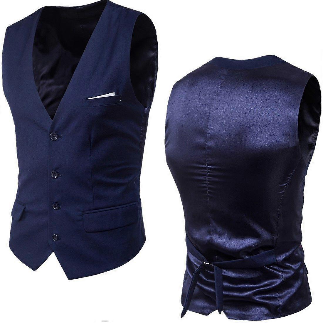 Men slim Korean waistcoat pure color waistcoat