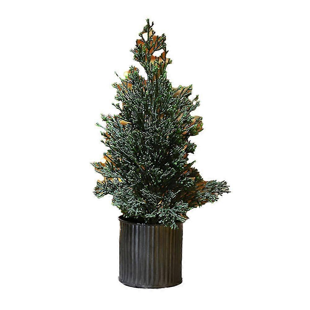 Flocking Artificial Christmas Tree, Desktop Cedar Christmas Tree, Indoor Christmas Decorations