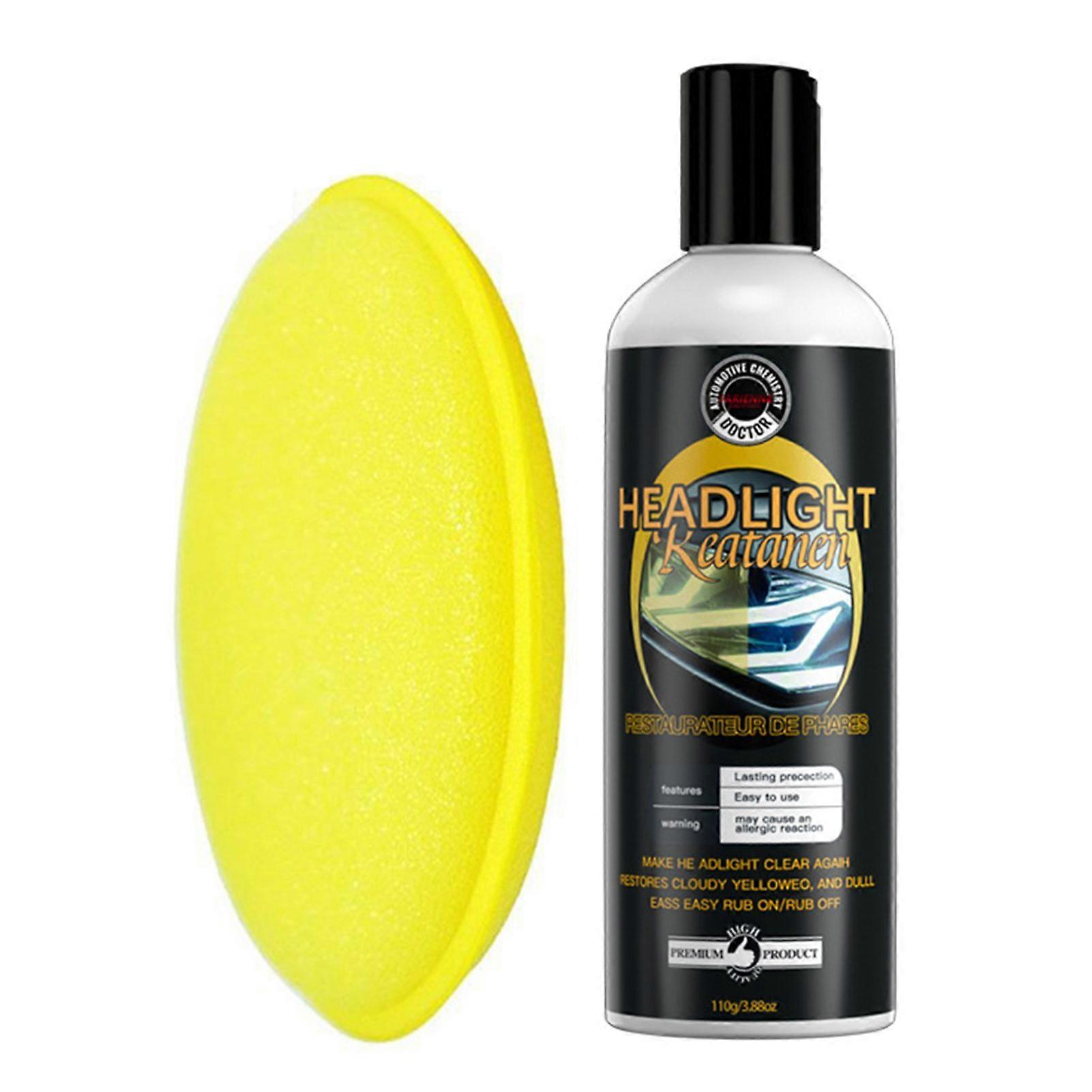 Headlight Repair Kit 110g Upgrade Automotive Headlight Lens Restorer with Sponge for Car Care