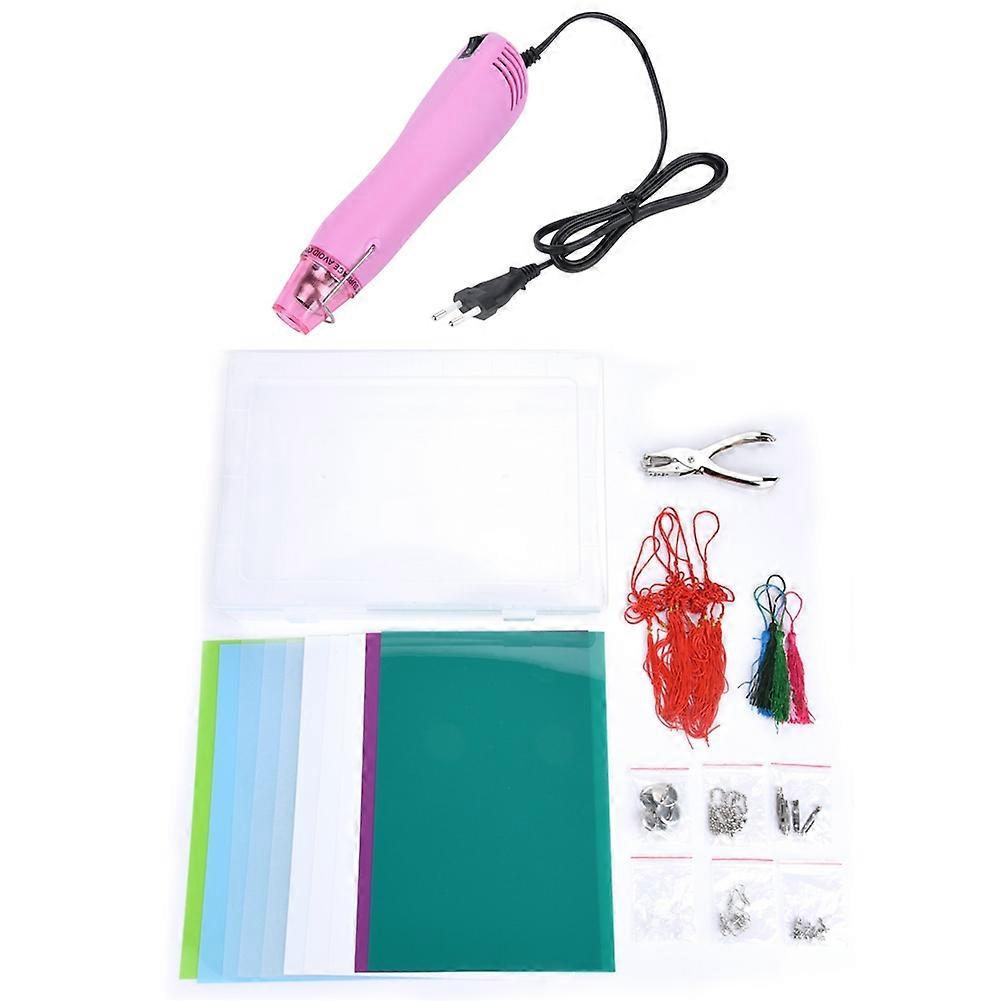 Plastic Heat Shrink Dinks Sheet Rubber Stamp Hot Air Gun Shrinkable DIY Handmade Tool Kit (#02)