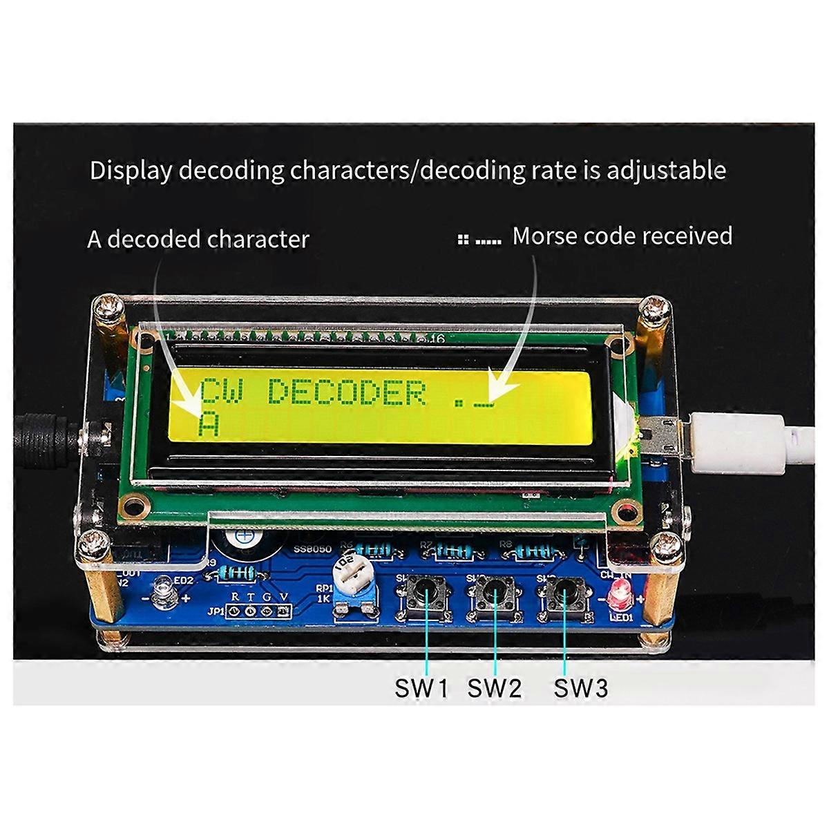 New Upgraded -069B CW Morse Code Decoder Trainer Parts Electronic DIY Circuit Board Welding Practice Kit
