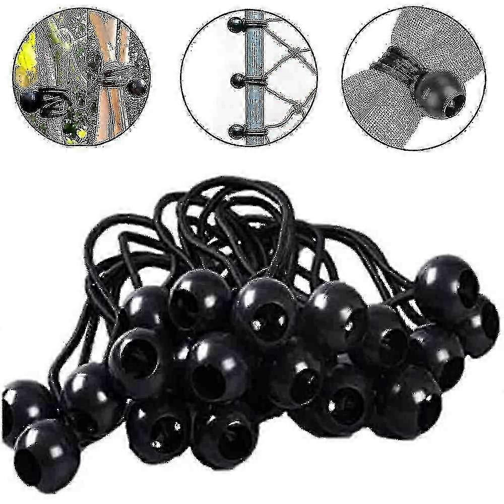50pcs Bungee Straps With Ball Tie Down Strap Rubber Loops For Tent Fixed