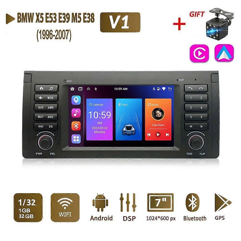 Android AutoRadio for BMW X5 E53 E39 M5 E38 1996-2007 Carplay Car Multimedia GPS 2din Autoradio 2+32GB