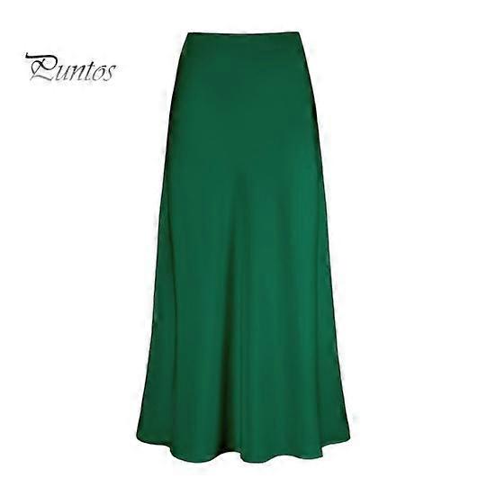 Fusta maxi de primavara de vara femei talie inalta textura matasos fusta lunga culoare solida neted satin coada de peste fusta lunga