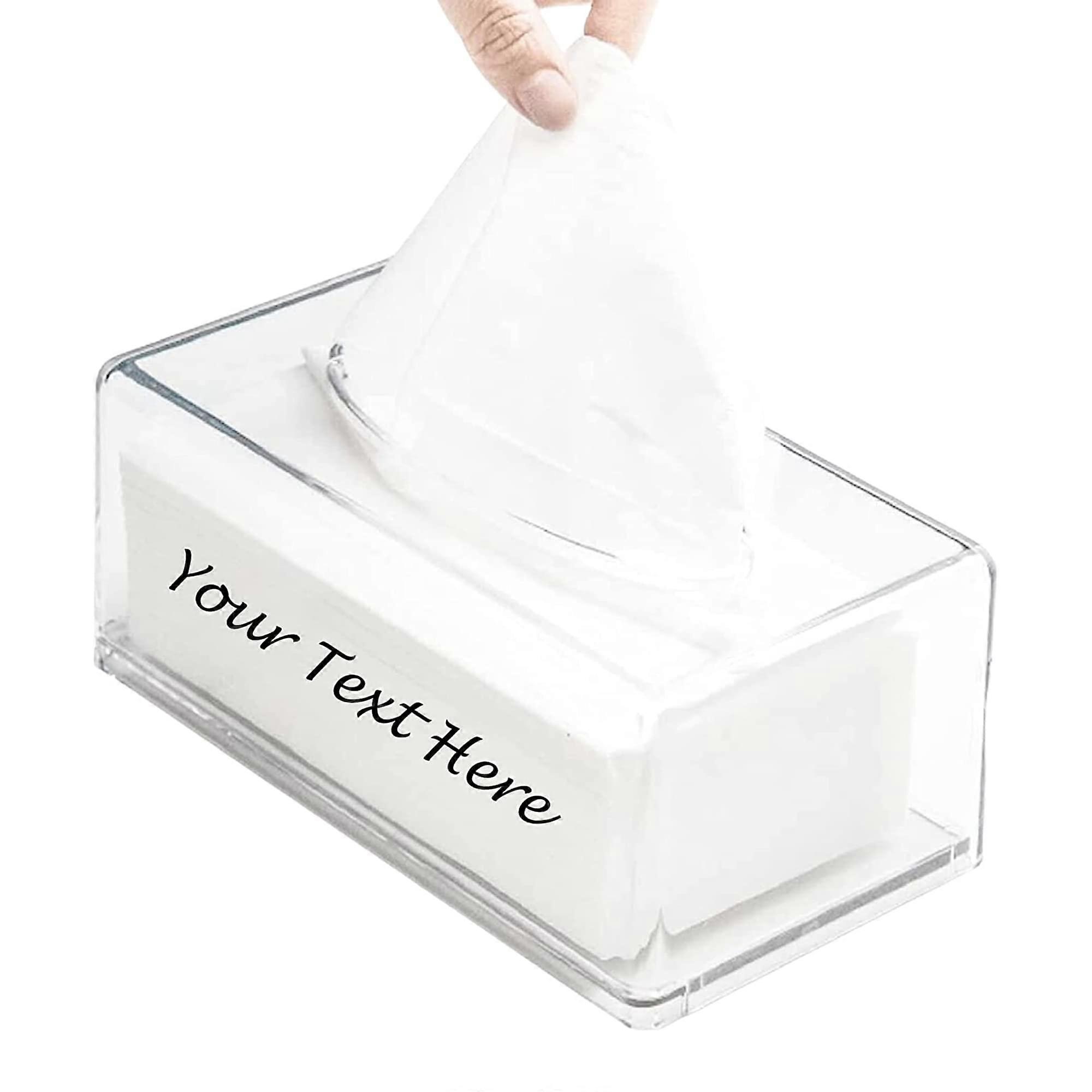 Acrylic Tissue Box Dispenser - Clear Rectangular Holder for Bathroom, Kitchen, Car - 8.7" X 4.7" X 3.9" Size