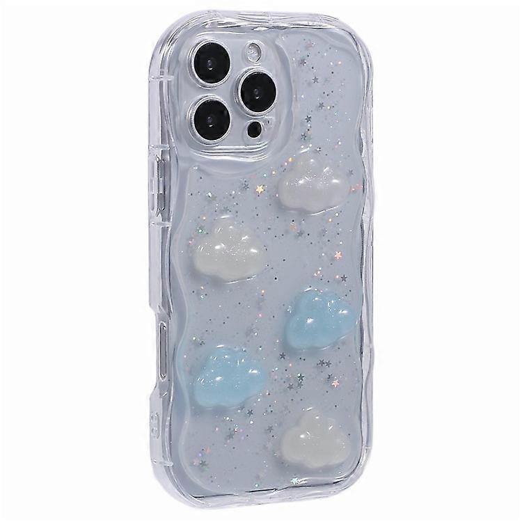 Compatible For iPhone 16 Pro Max Case Epoxy TPU 3D Pattern Anti-Fall Phone Cover