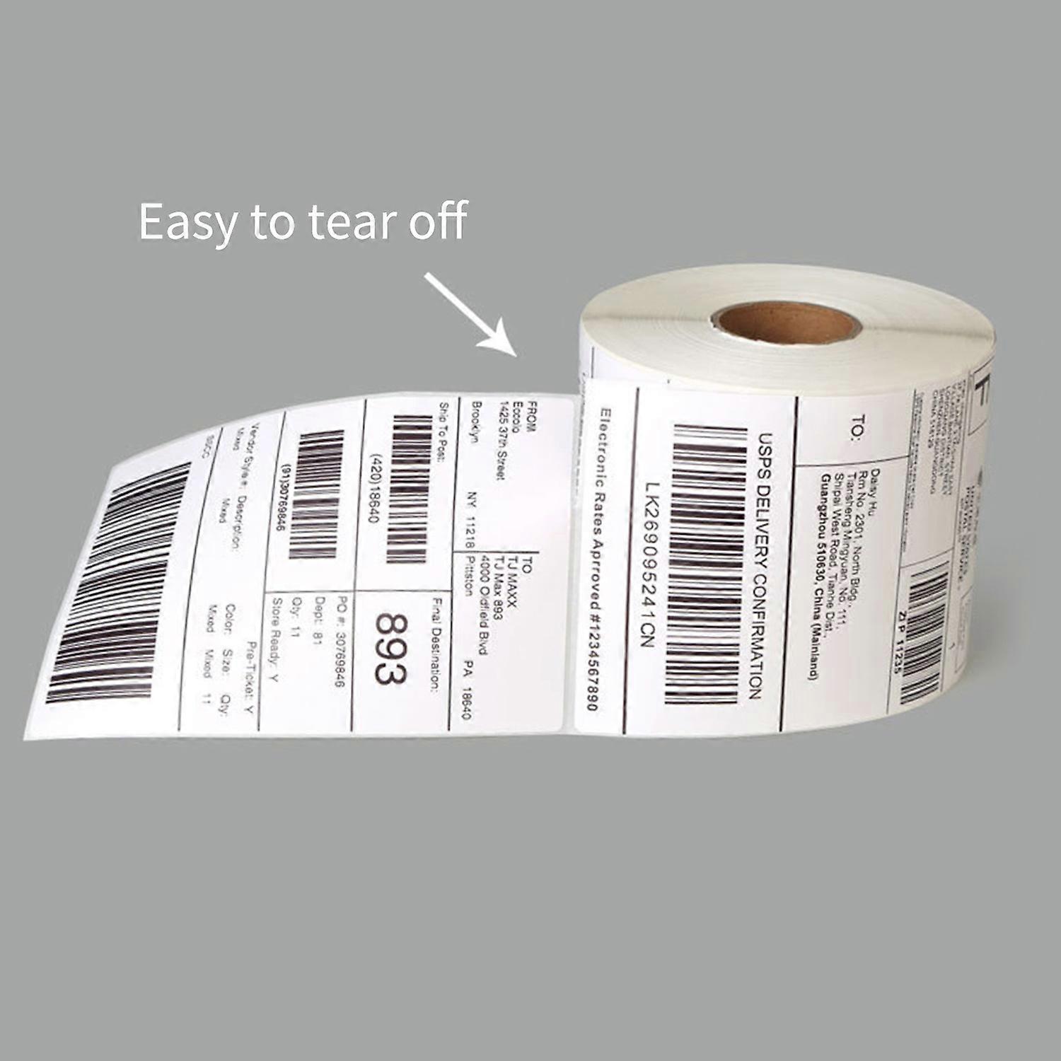 Thermal Shipping Labels Roll Shipping Package Thermal Printer All-Purpose Label Paper Sticker Self-a