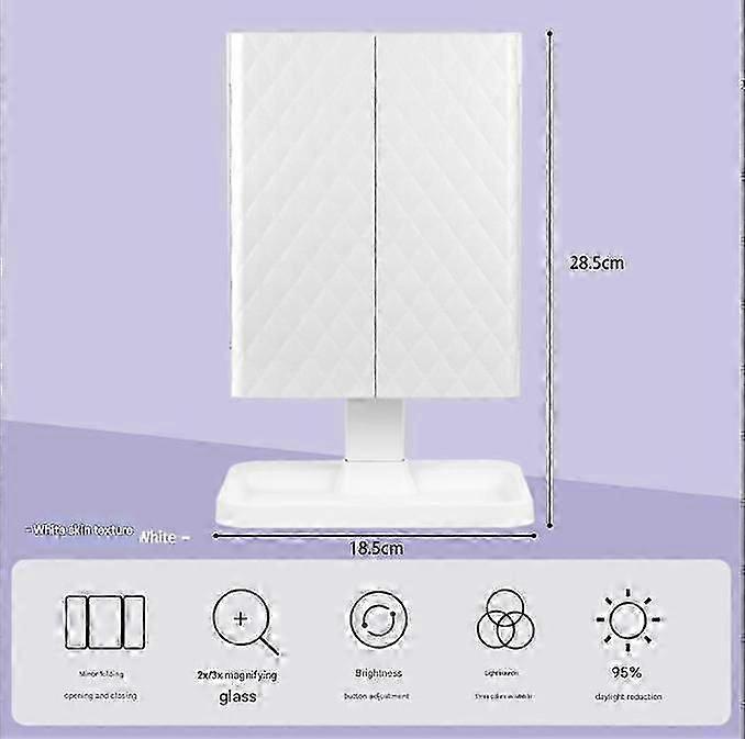 Makeup Mirror Vanity Mirror With Lights - 3 Color Lighting Modes 70/80 Led Trifold Mirror, Color box random