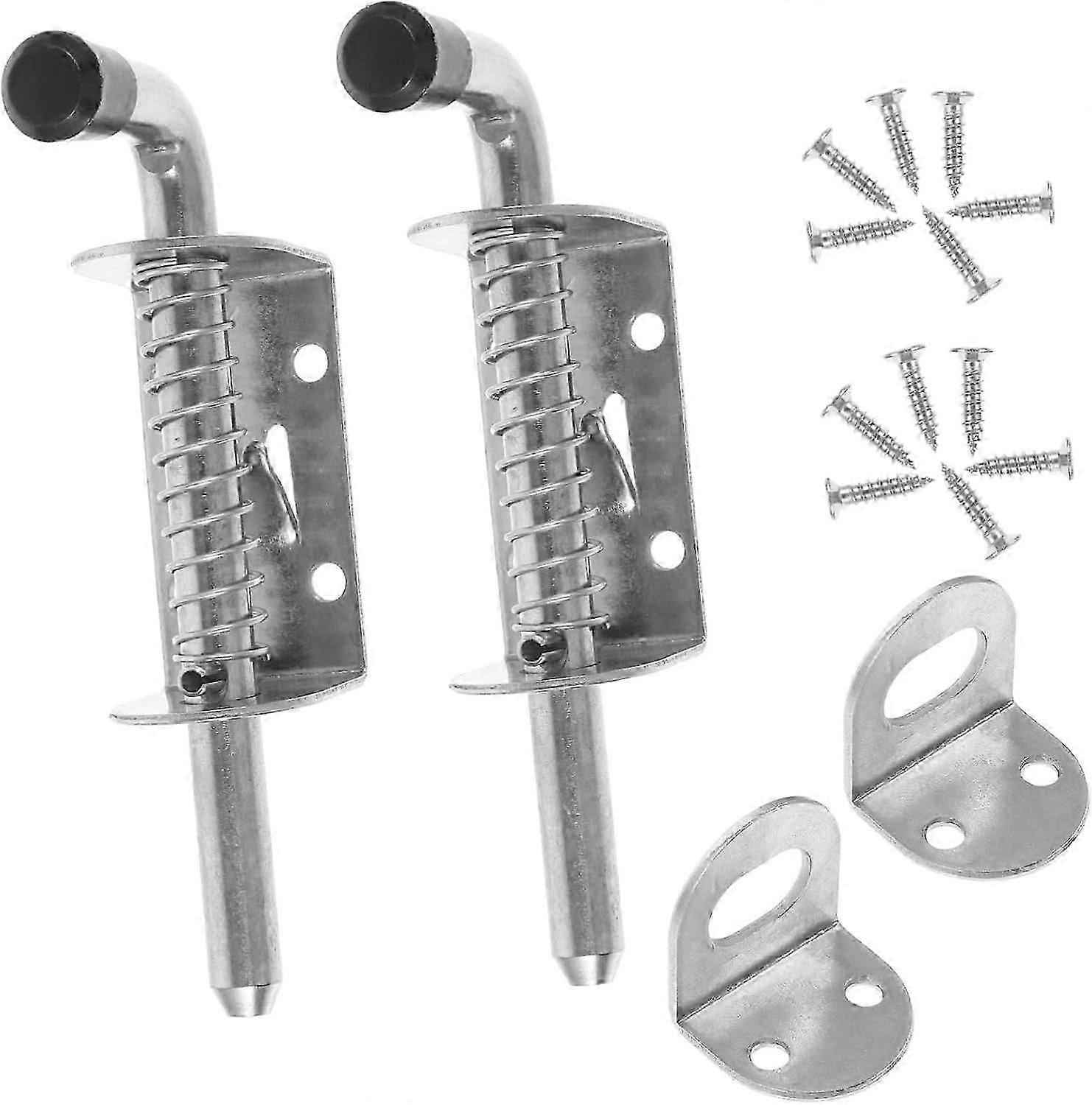 2 Sets Barrel Bolt Door Latch Gate Latch Spring Pin Spring Latch Shed Door Latch