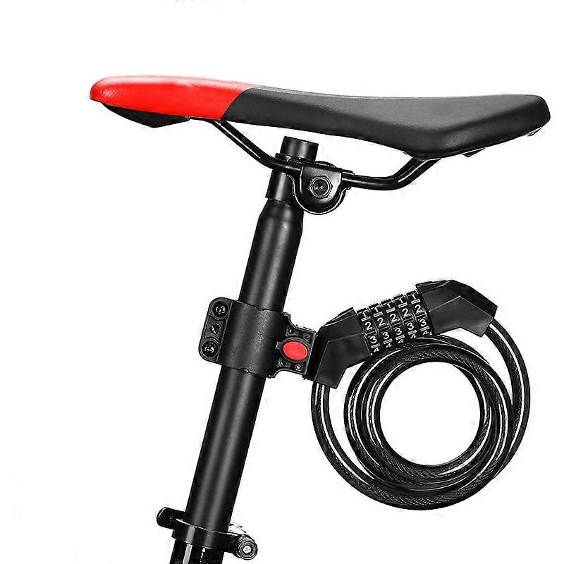 Bicycle Anti-Theft Code Lock Five-Digit Bicycle Lock Portable Bold And Long Steel Cable With Bracket Car Lock
