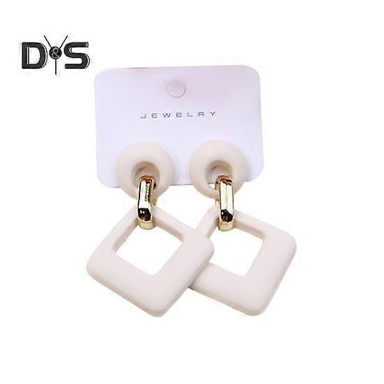 1 Pair Geometric Drop Earrings Square Hollow Design Earrings Lightweight Deform-resistant Jewellery Gift for Mom Sister Girlfriend