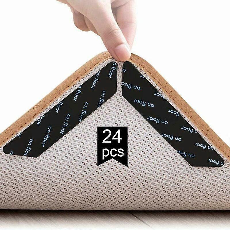 Reusable Rug Stickers for Fall Prevention, Adhesive Grippers Provide Advanced Mat Tape Technology for Hardwood Floors, Non Slip Rug Tape Ensures Easy