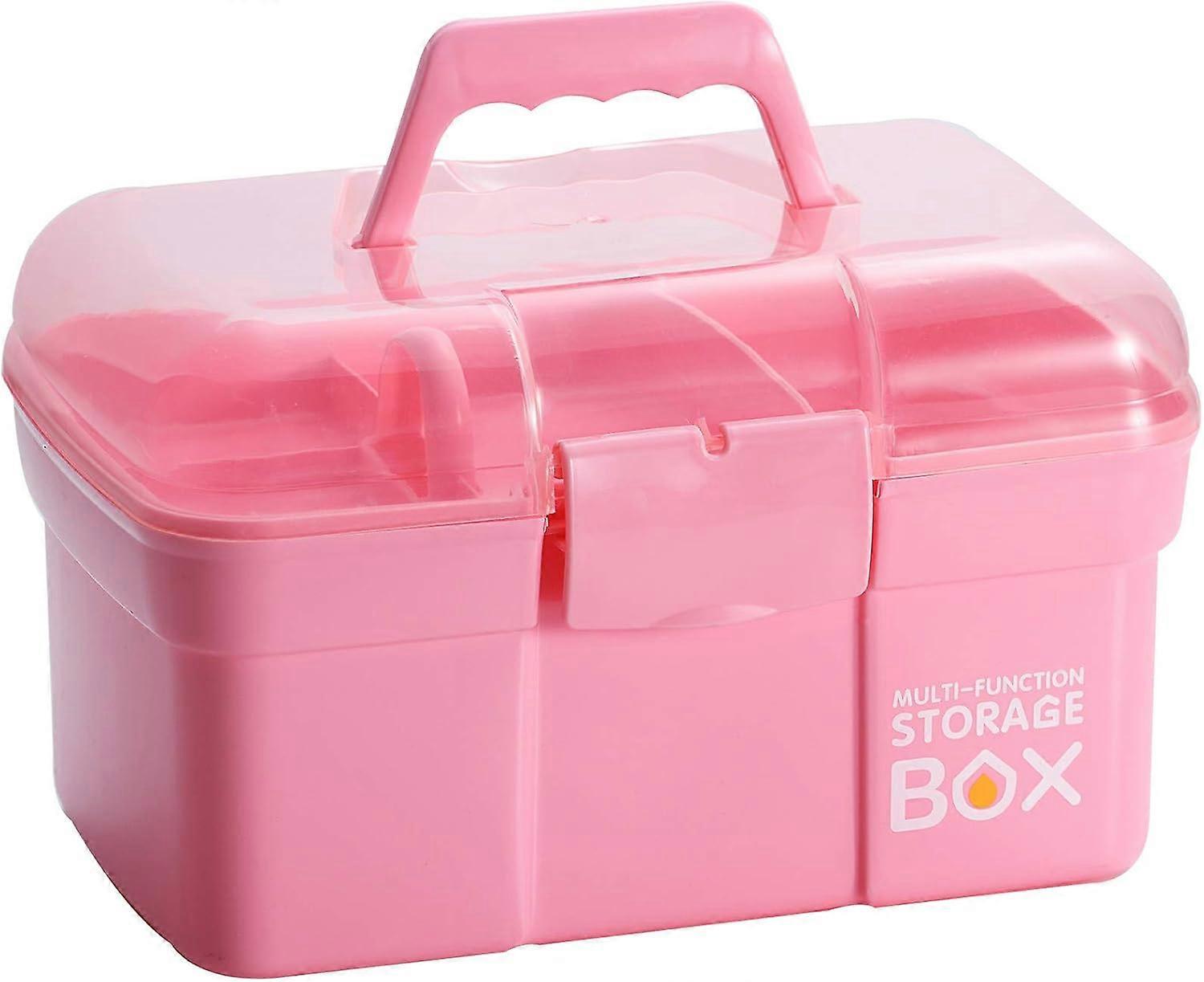 First Aid Kit Storage, Pink Multipurpose Organizer with Removable Tray for Quick Access and Easy Mobility