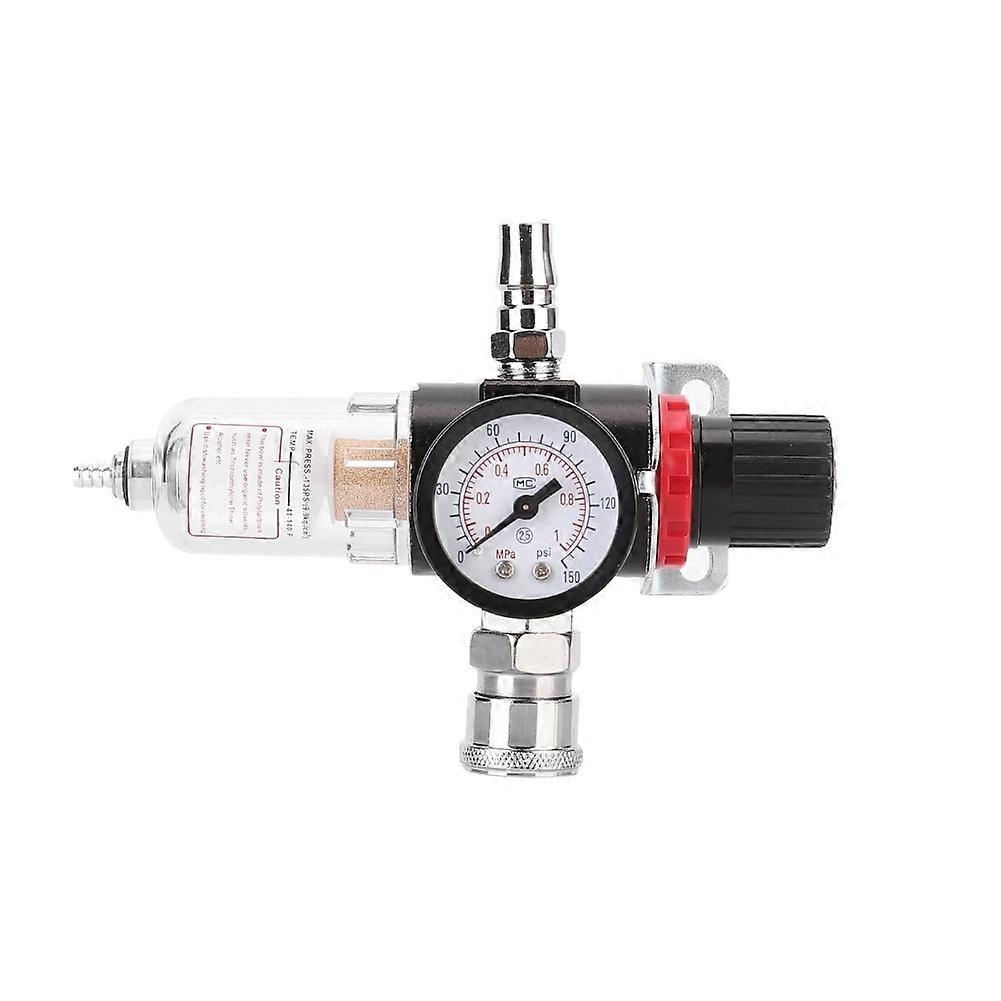 1/4 Inch Car Air Compressor Filter Water Separator Trap Tools Kit With Regulator Gauge