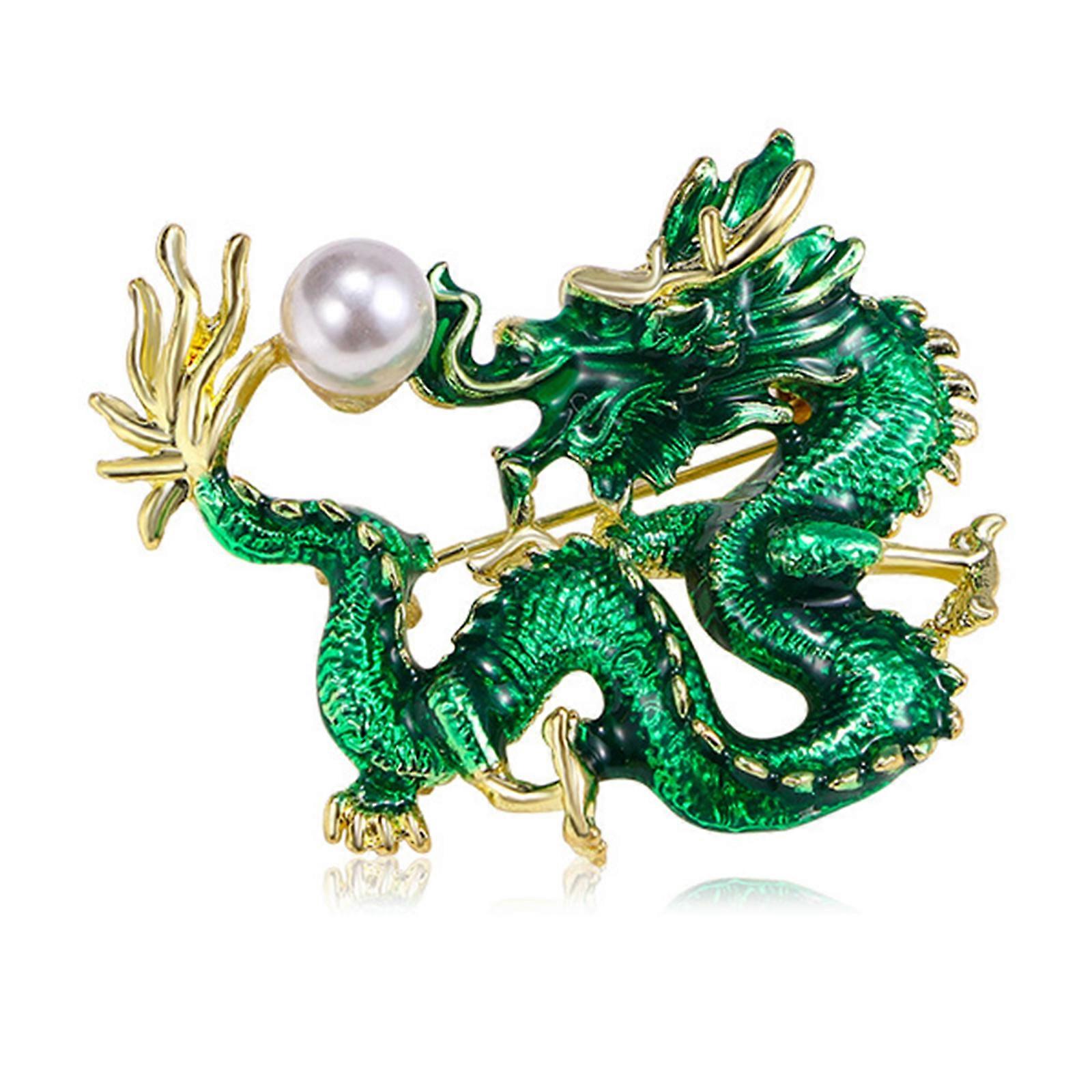 Drachenbrosche Modische Brosche Anstecknadel Metall Emaille Anstecknadel Corsage Anstecknadel Zinklegierung Material Stoff Schmuck für chinesische Liebhaber