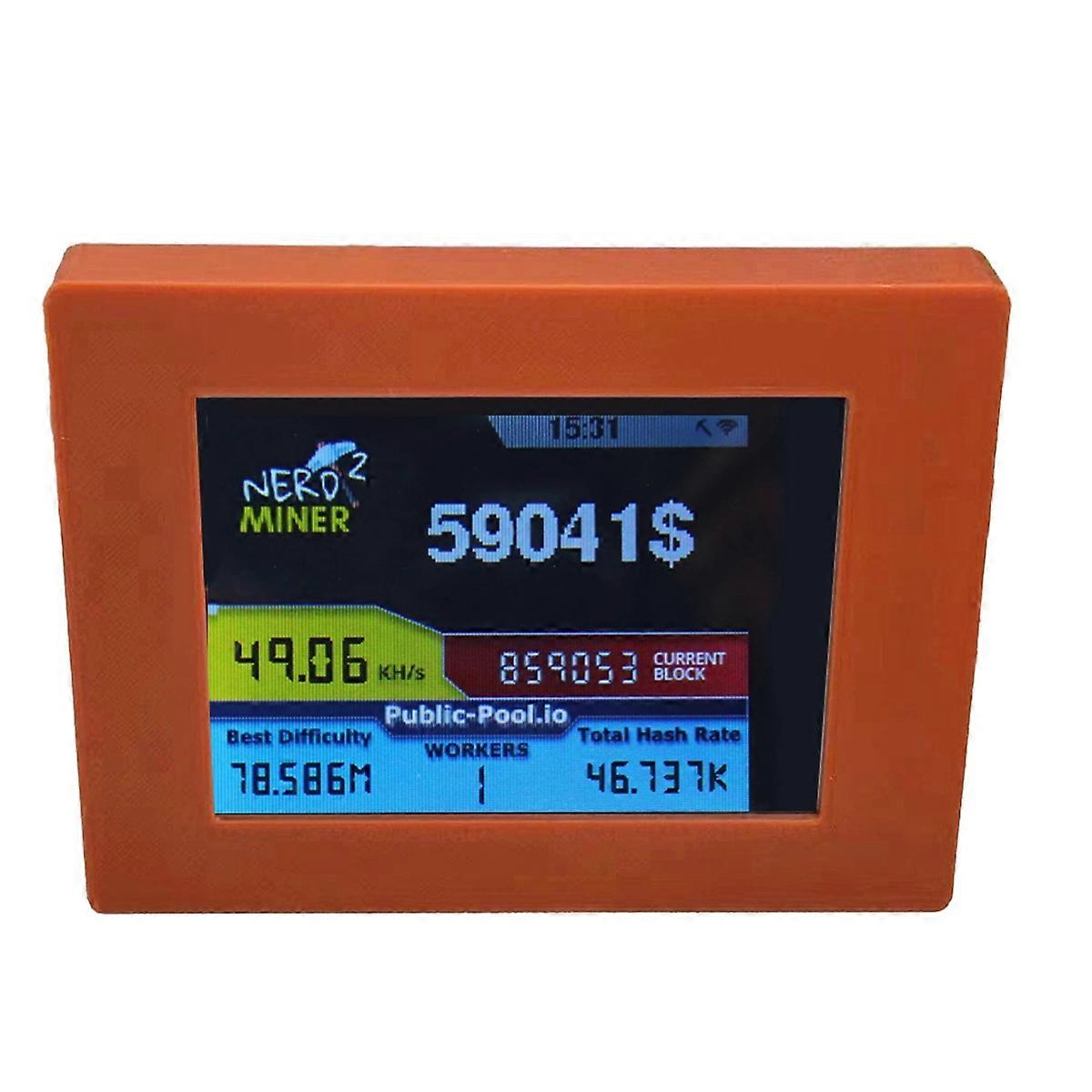 56KH/S 2.8 Inch LCD Display BTC Lottery Miner Brown
