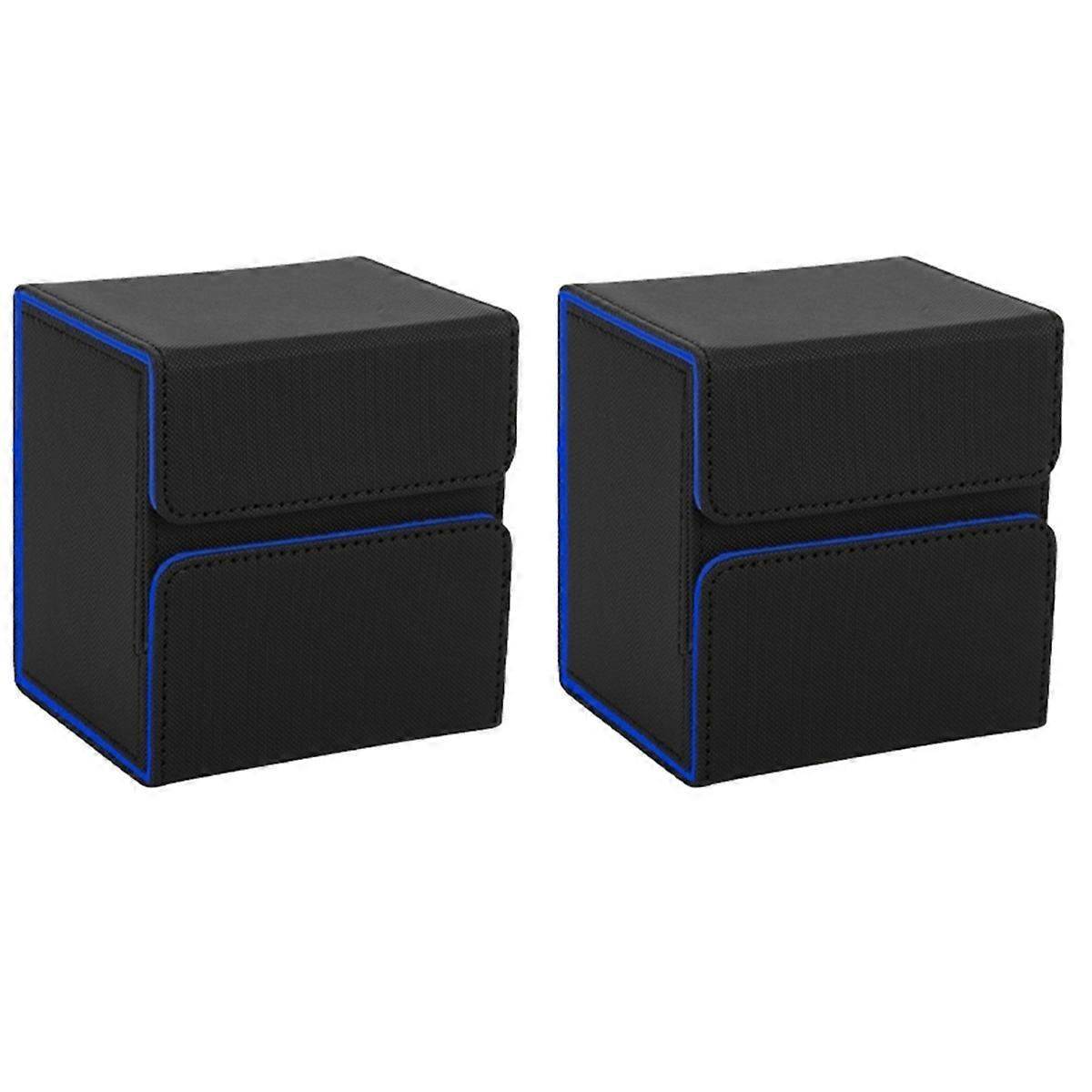 Card Protector, Large Capacity Storage Box Black+Blue