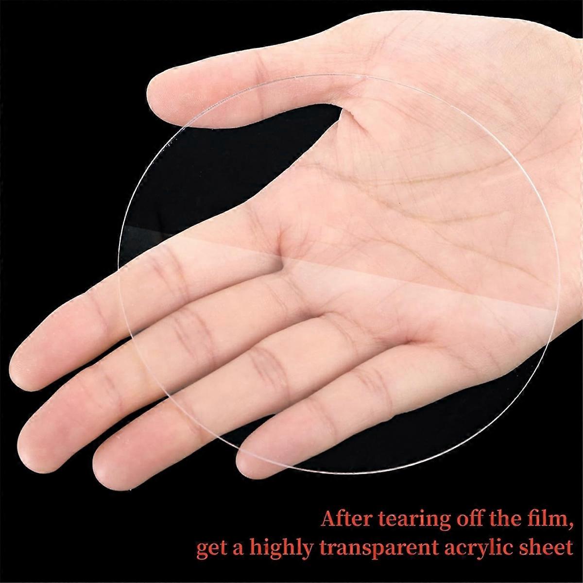 60 Pcs 4 Inch Clear Circle Acrylic Sheet, Round Acrylic Disc, Clear Acrylic Ornament Blanks for DIY