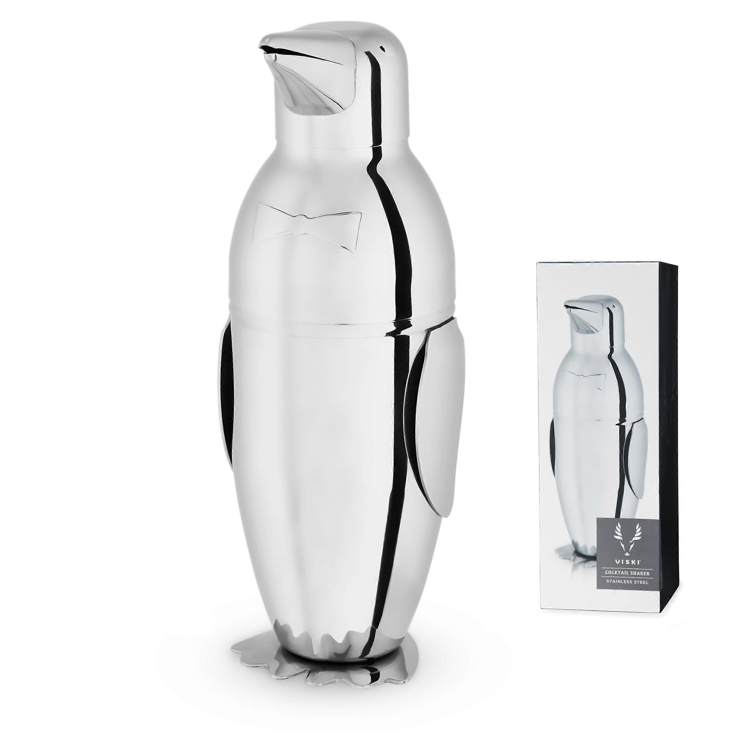 Penguin Cocktail Shaker with Strainer, 17 oz Stainless Steel Bar Shaker and Strainer Set for Home Bartending