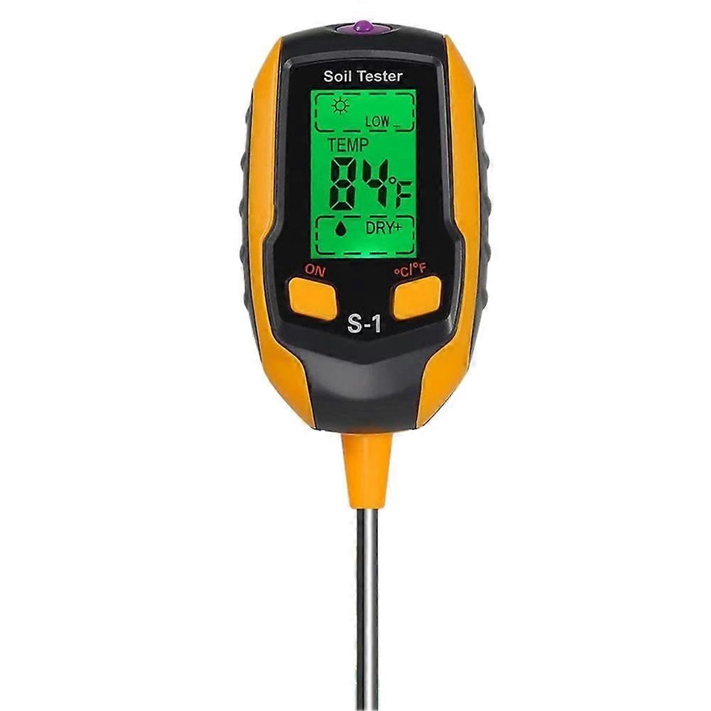 Soil PH Meter, 4 in 1 Soil Tester Moisture, Digital Plant Moisture Meter with PH/Temperature/Light,