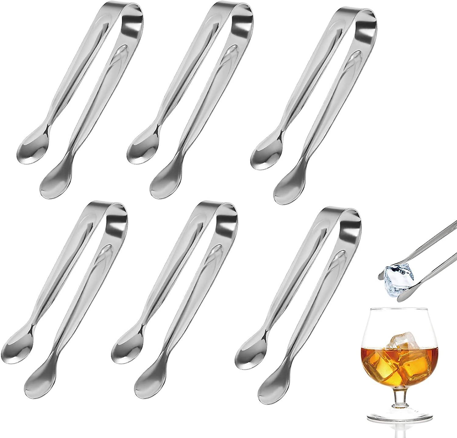 6 stk isbittang, 11cm sukkertang i rustfritt stål Multifunksjons serveringstoner til godteribar ons
