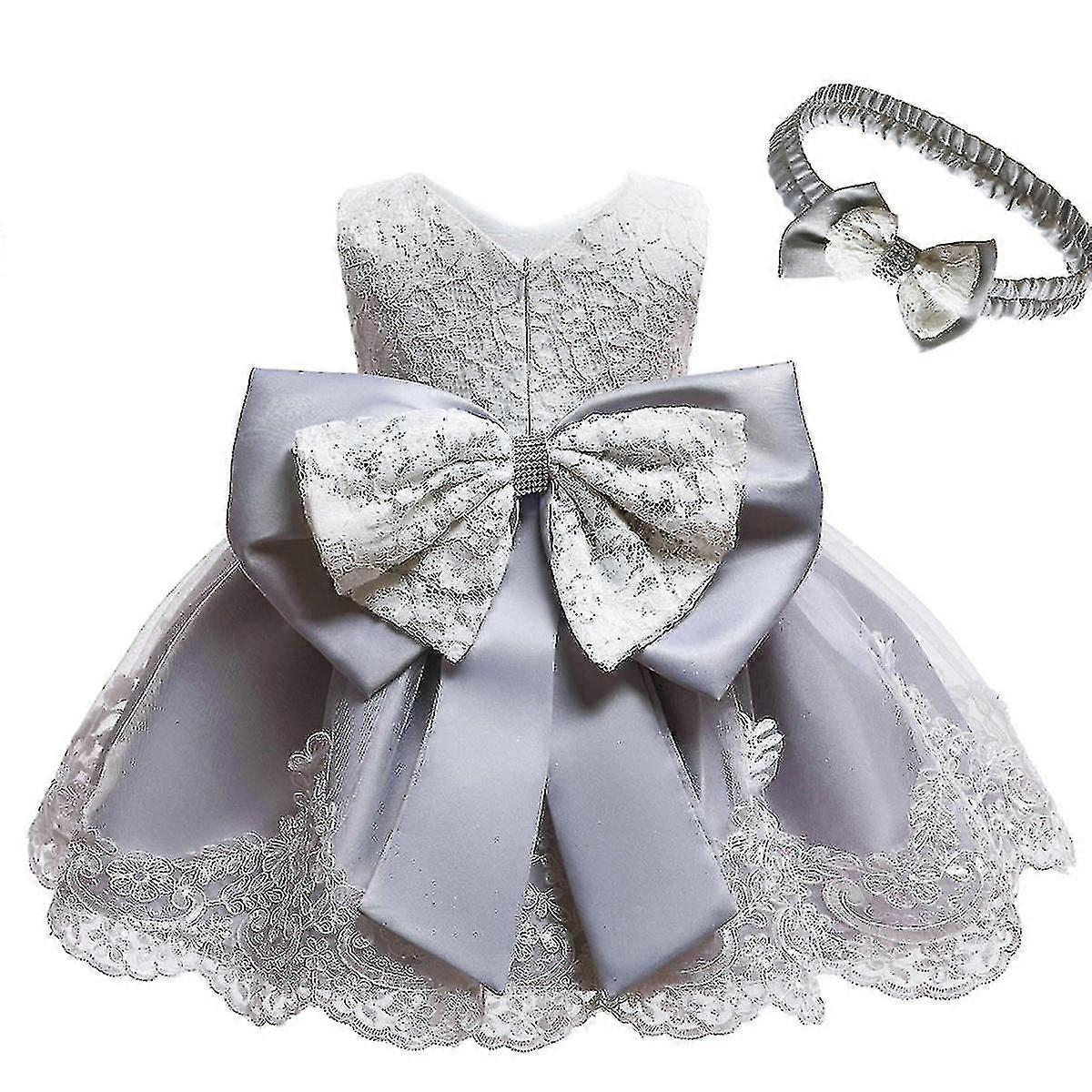 Dzieci Dziewczynka Impreza Bowknot Tutu Sukienka Korowód Ślub Księżniczka Chrzest - Jt