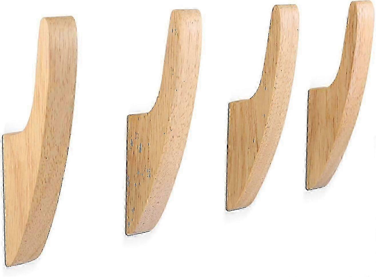 4 Packs Coat Hooks Wall Mounted, Wooden Wall Hooks for Hanging, Multifunctional Vintage Wall Hanger Hooks, Towel Hooks, Coat Racks