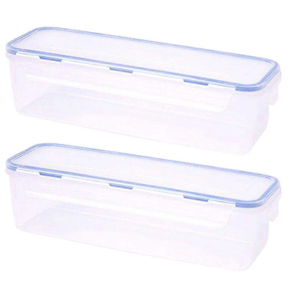 2pcs Kitchen Food Rectangular Crisper Leaf-proof Sealed Dried Noodle Pasta Storage Box
