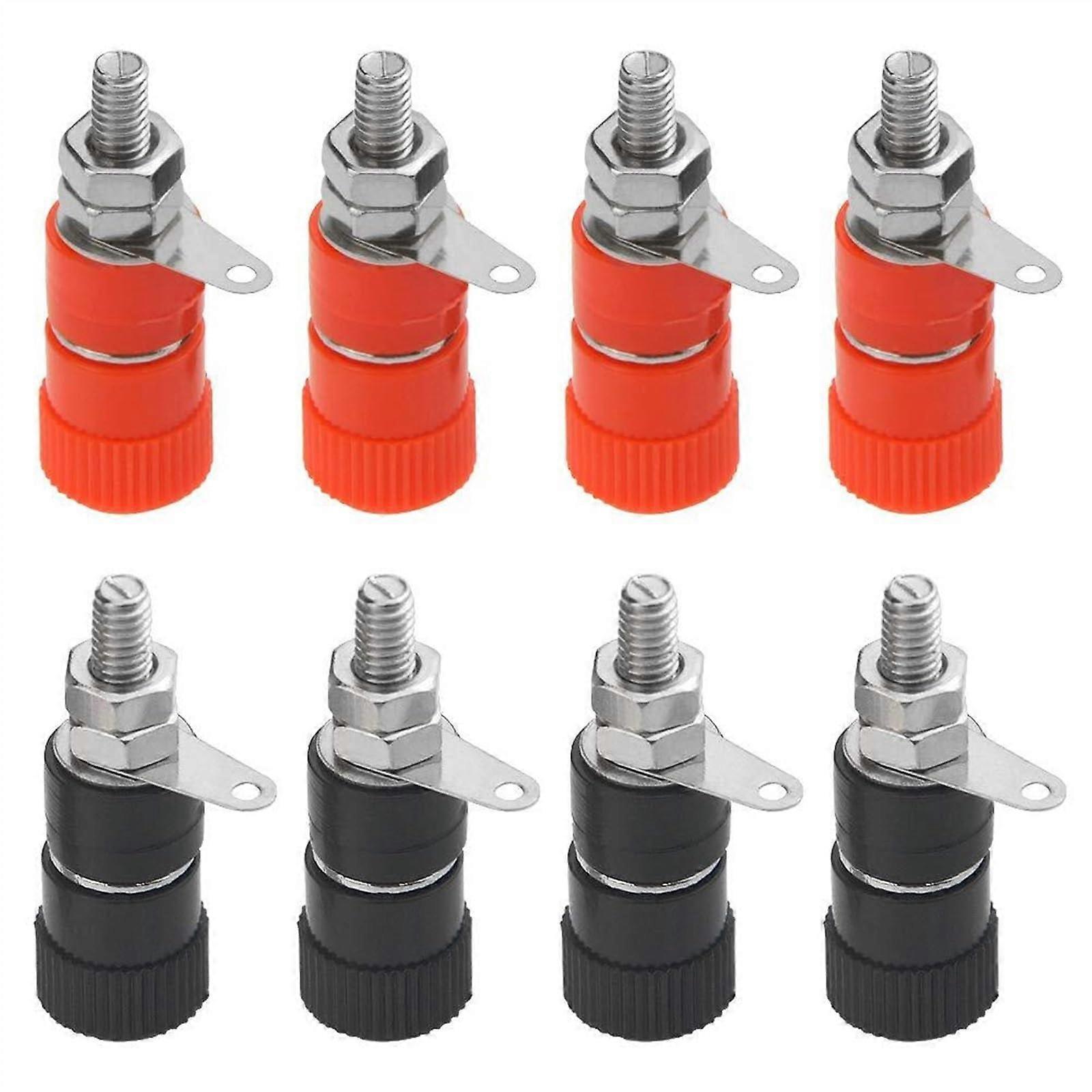 10 PCS 4mm Banana Binding Post Terminals Red Color, High Conductivity Socket Connectors for Audio and Speaker Applications